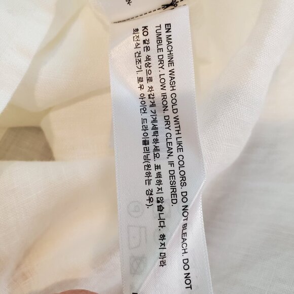 NWT PORTER & ASH SZ L Men's 100% Linen White Short Sleeve Button Down Shirt - Picture 11 of 13